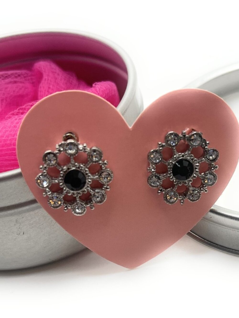 26466 Black Diamond Cookie Lee Post earrings (D99)